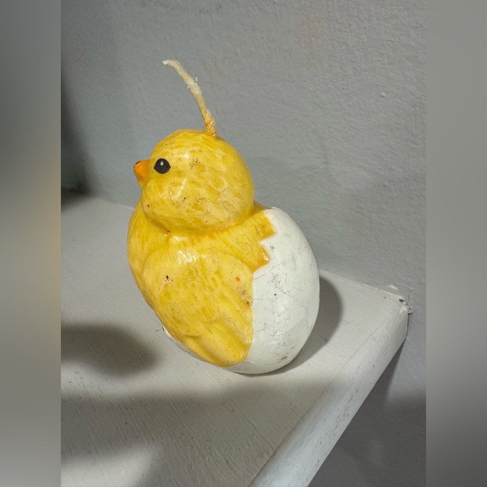Vintage Chick Candle Egg Midwest Importers Easter Decor Cute Spring Candle